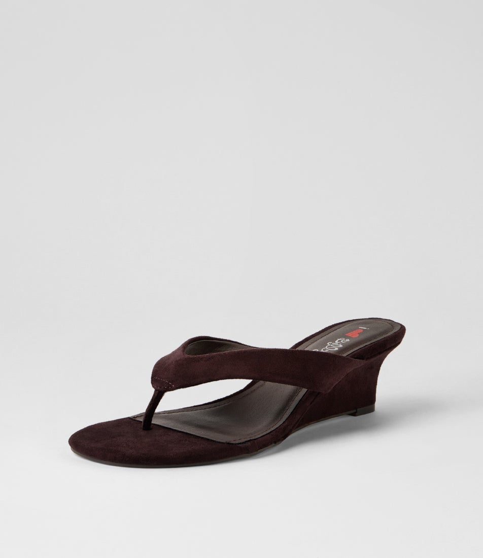 Narline Chocolate Microsuede Wedges