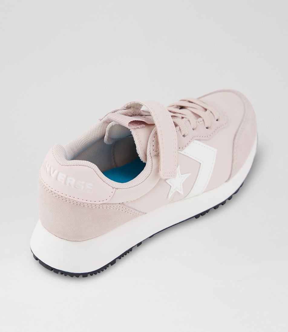 Omega Trainer Easy On Junior Shy Flamingo White Fabric Sneakers