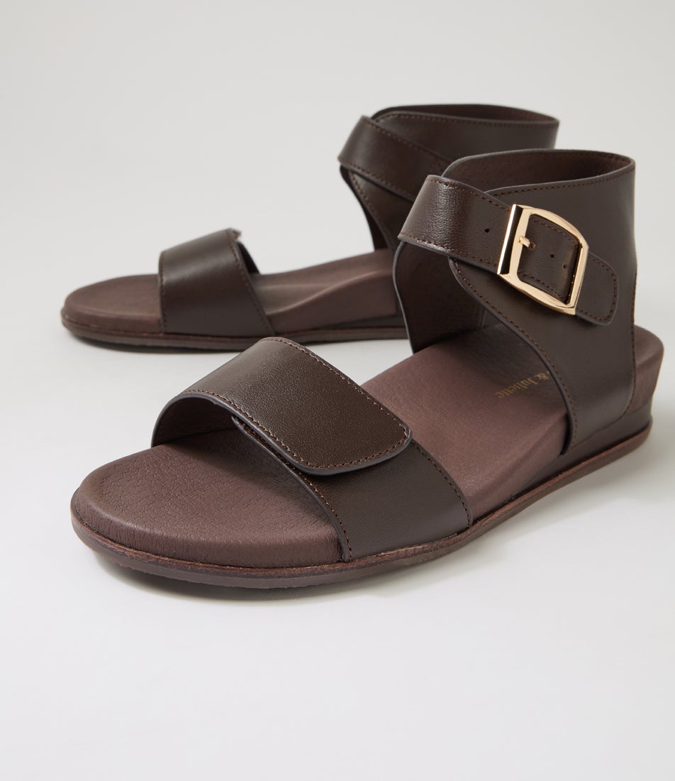 Fritze Choc Leather Sandals
