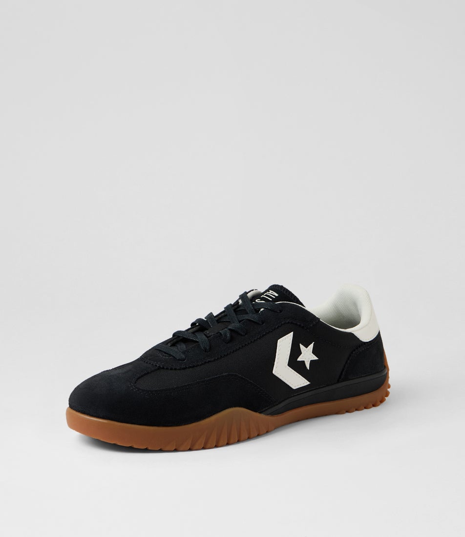 Run Star Trainer M Black Egret Honey Suede Nylon Sneakers