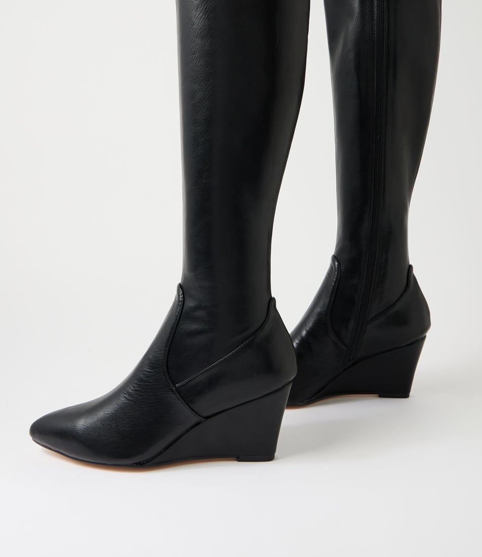 Capital Black Stretch Knee High Boots