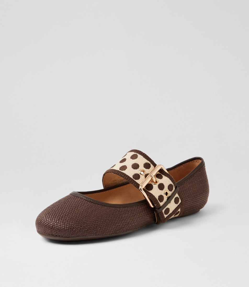 Betsa Choc Natural Multi Mary Janes