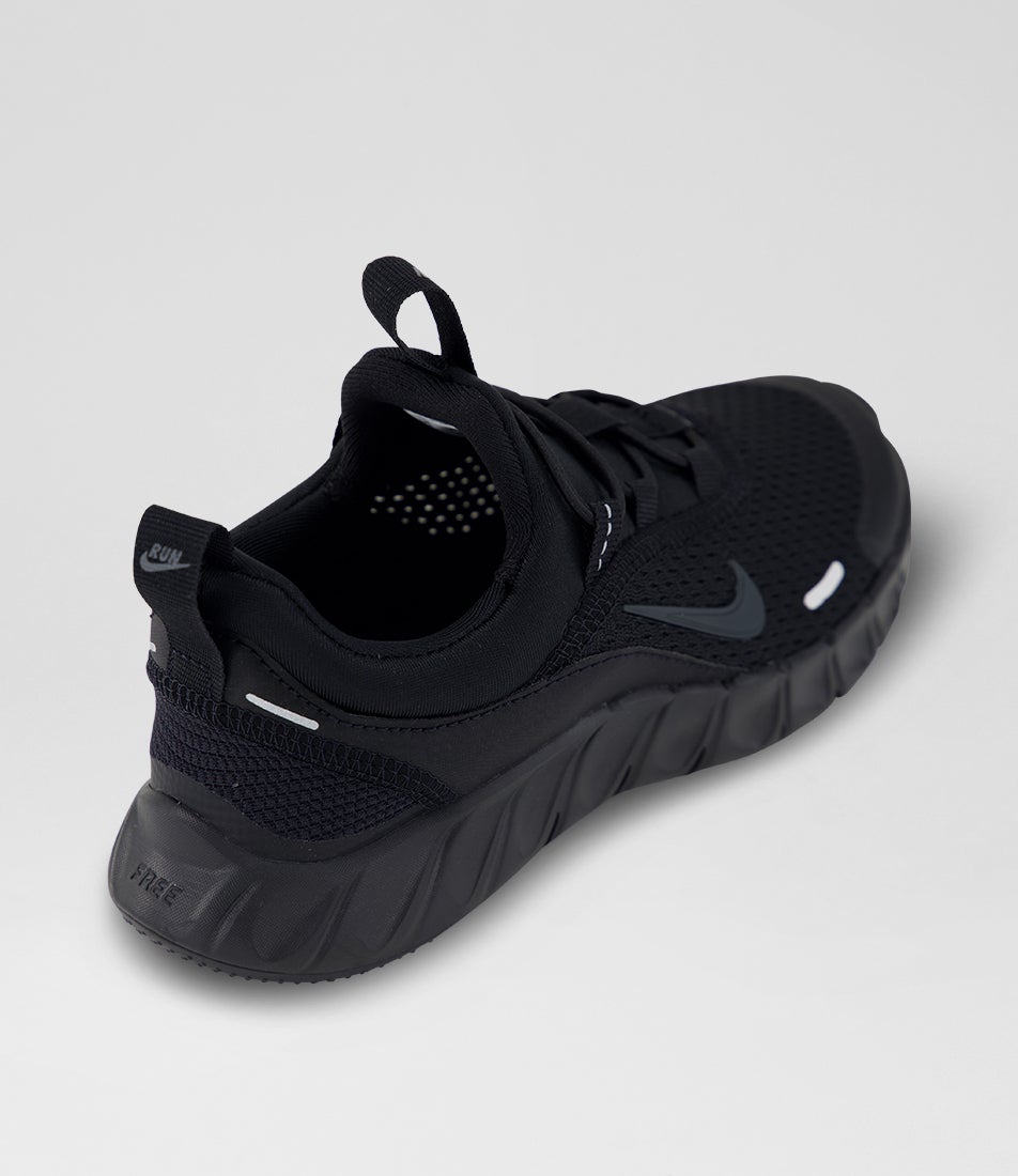 Free Ride Junior Black Anthracite Mesh Lace Up Sneakers