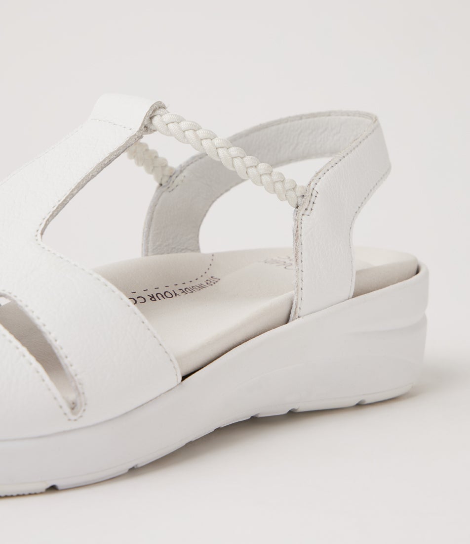 Novol Xw White Leather Sandals