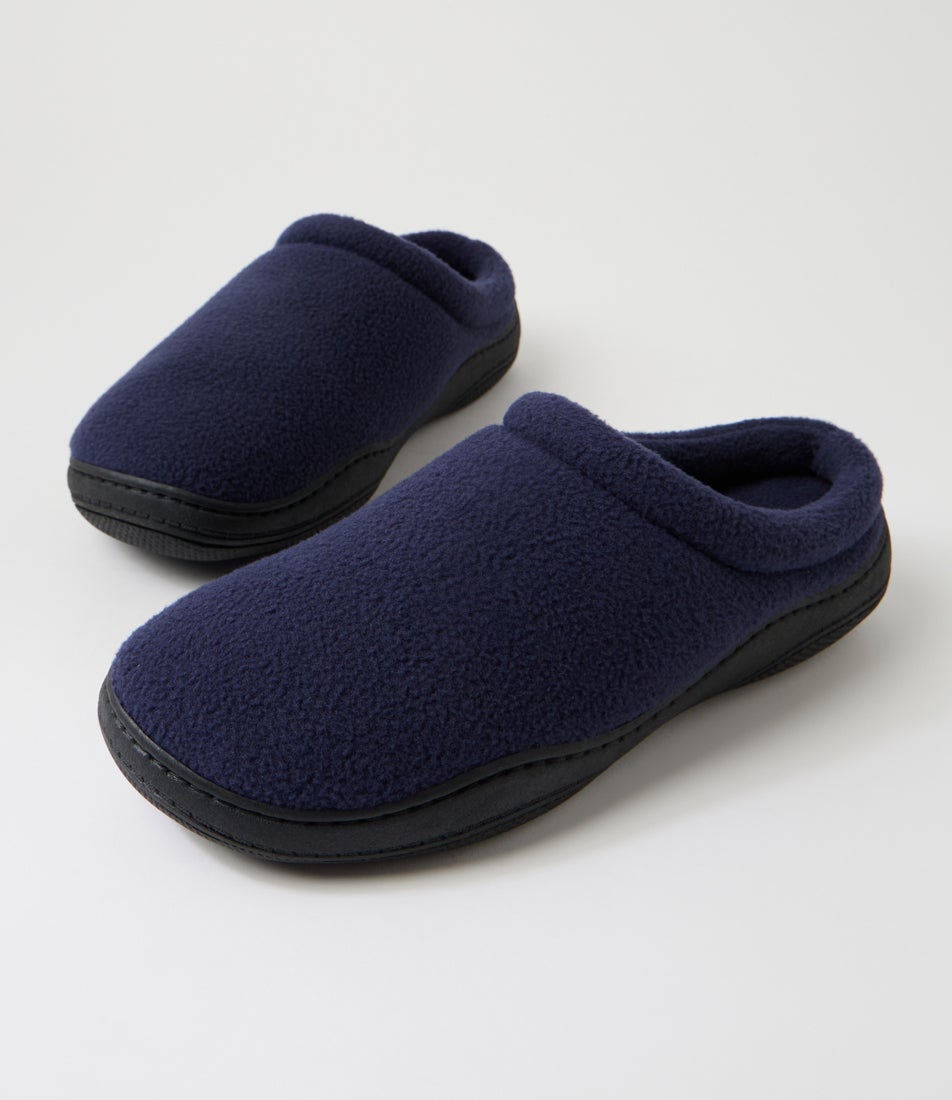 Suzie Navy Fabric Slippers