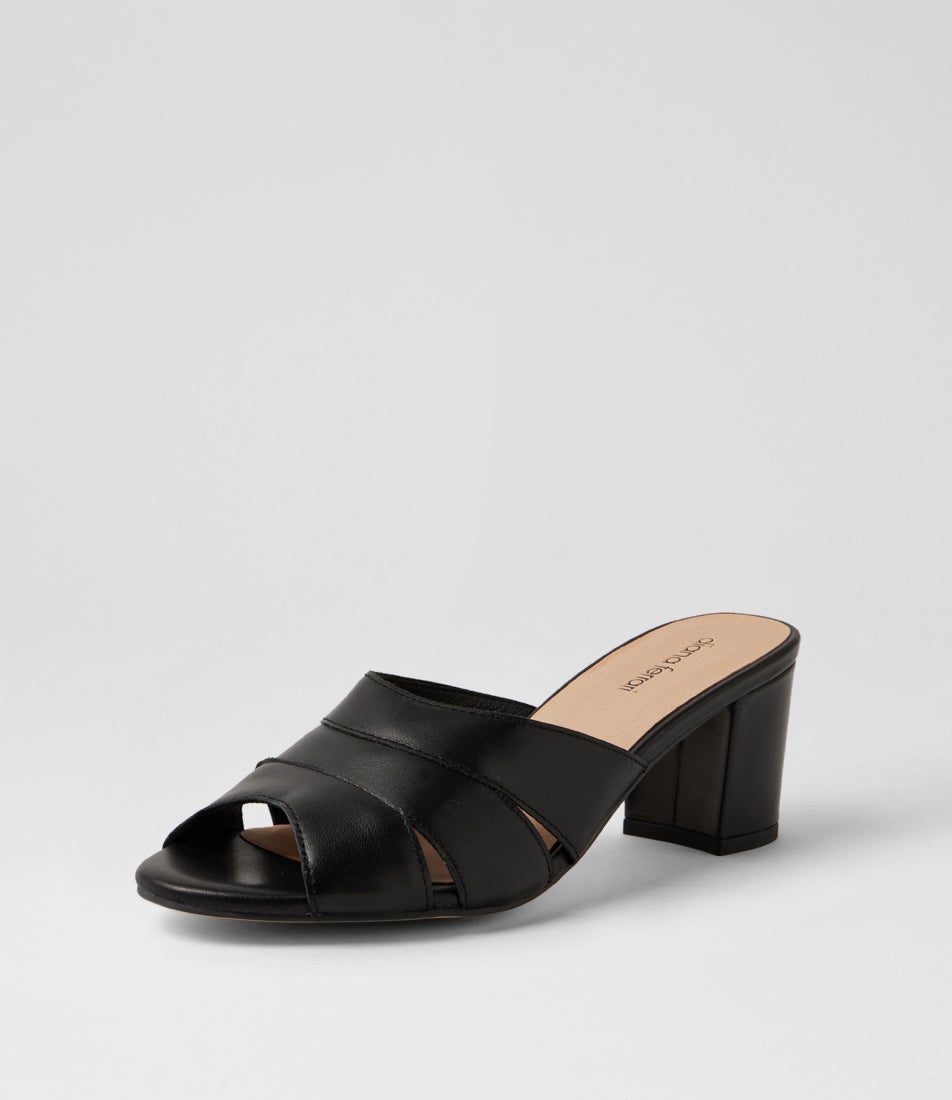 Gripsa Black Leather Sandals