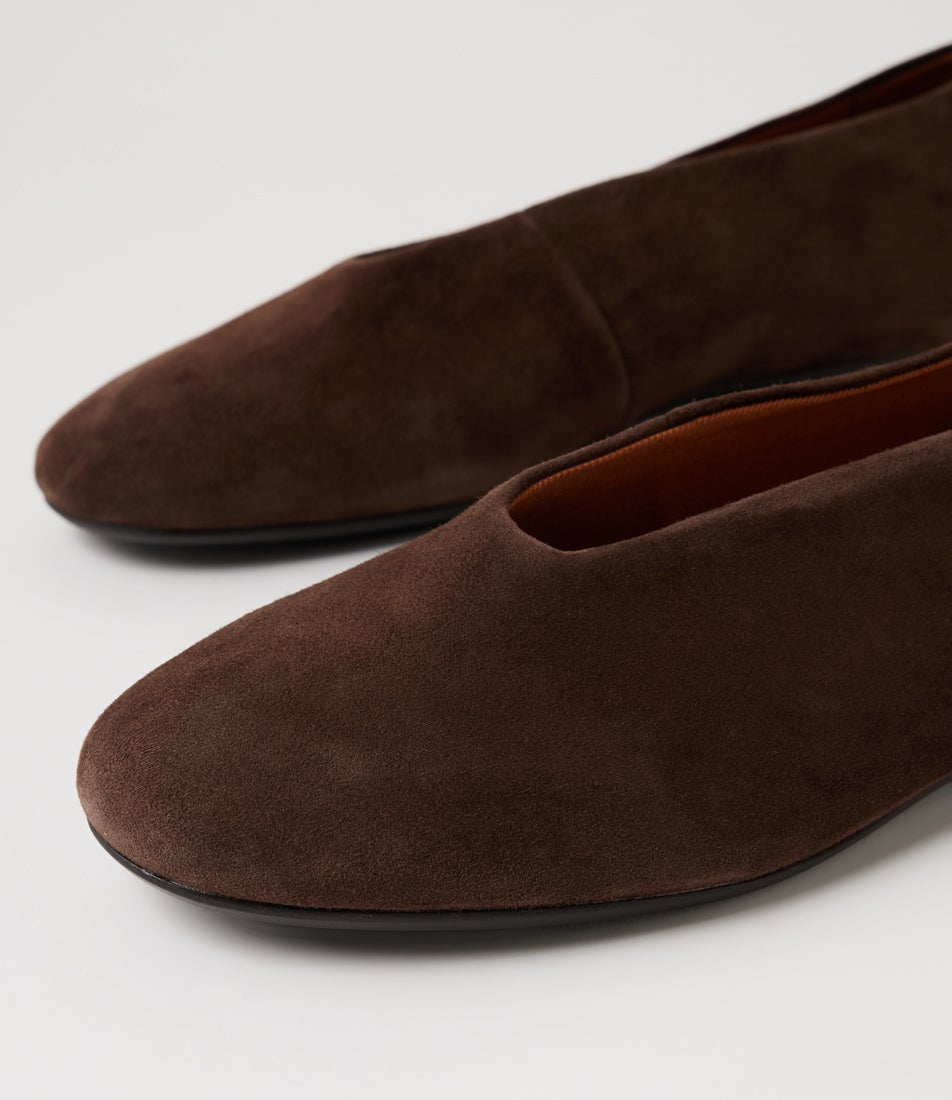 Aleya Coffee Suede Ballet Flats
