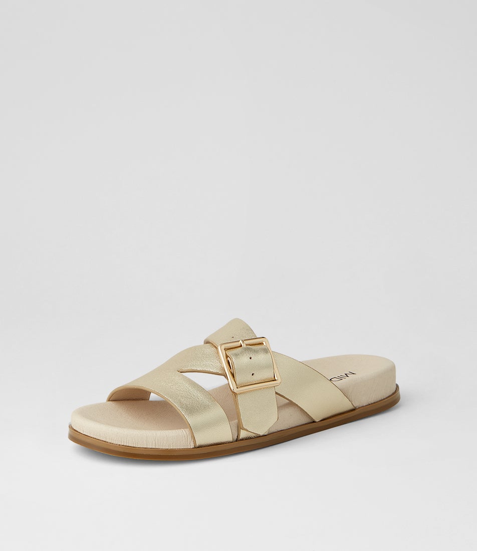 Nespie Pale Gold Natural Leather Sandals