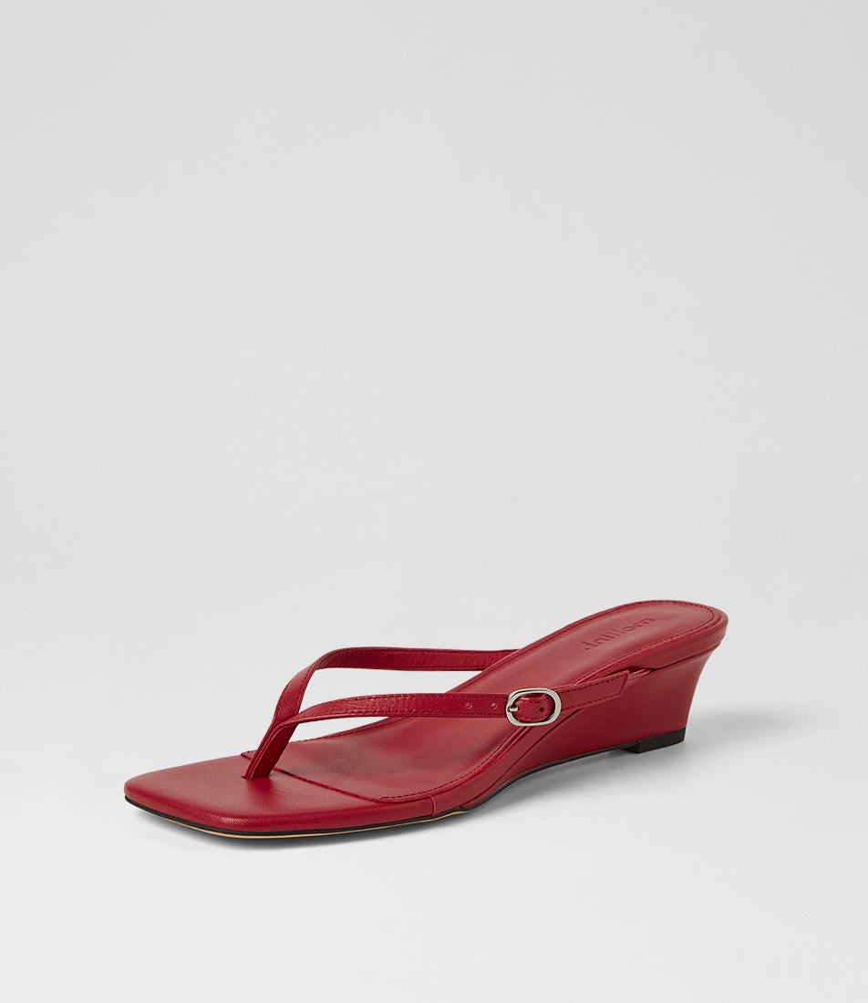 Phantome Red Leather Sandals