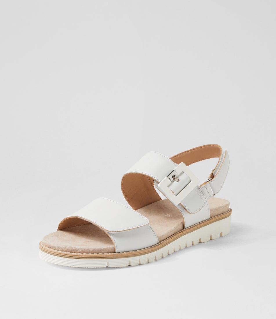 Kent 34 White Leather Sandals
