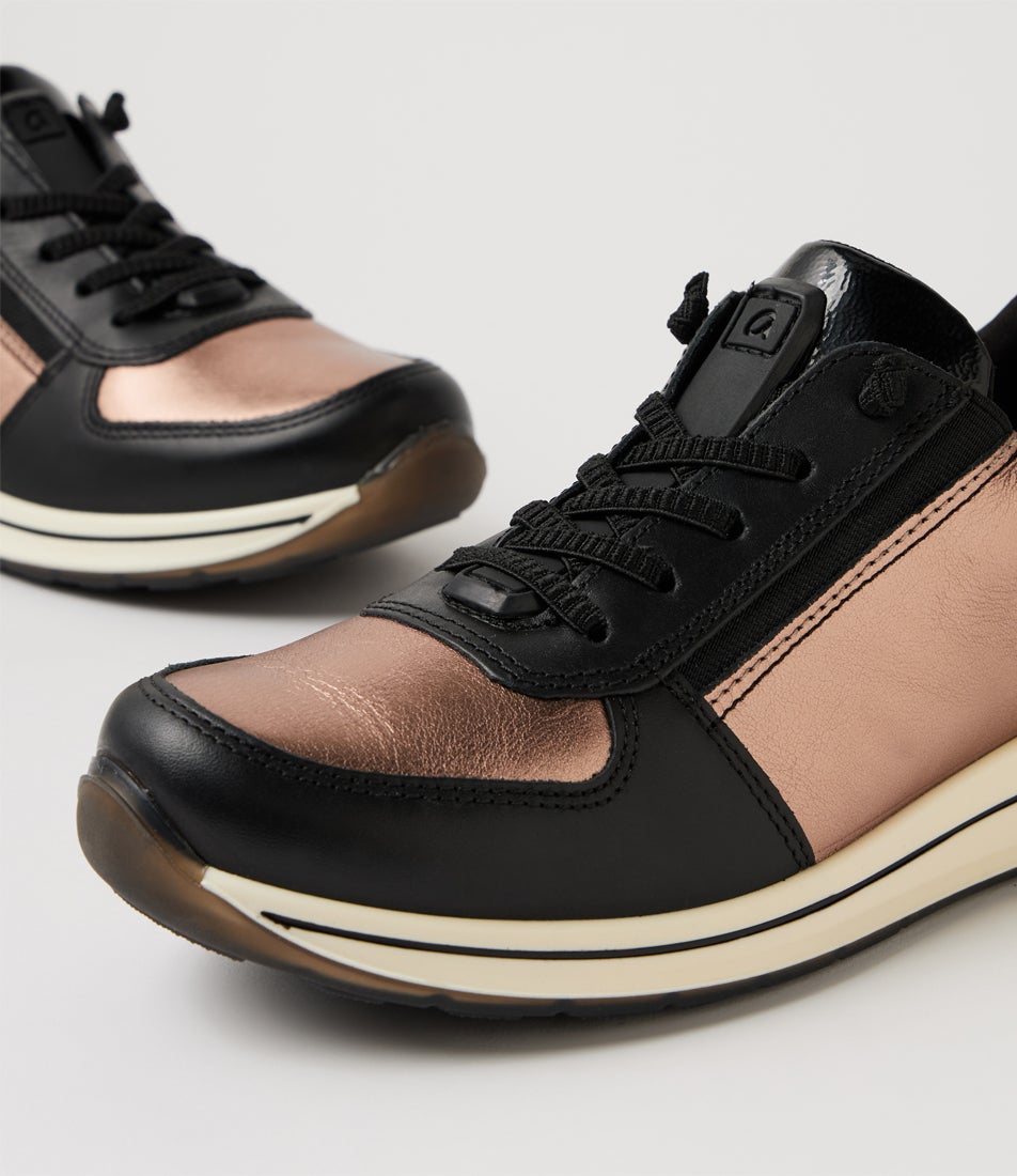 Osaka 36 Black Pewter Leather Sneakers