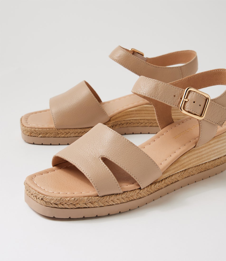 Isel Cafe Leather Wedges