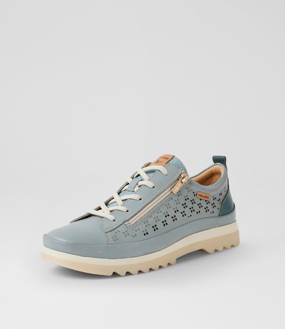 Vigo Denim Leather Lace Up Flats