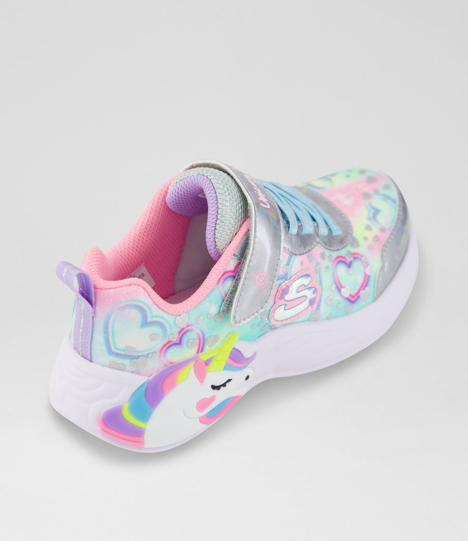 Skech Lite Junior Silver Multifabric Sneakers