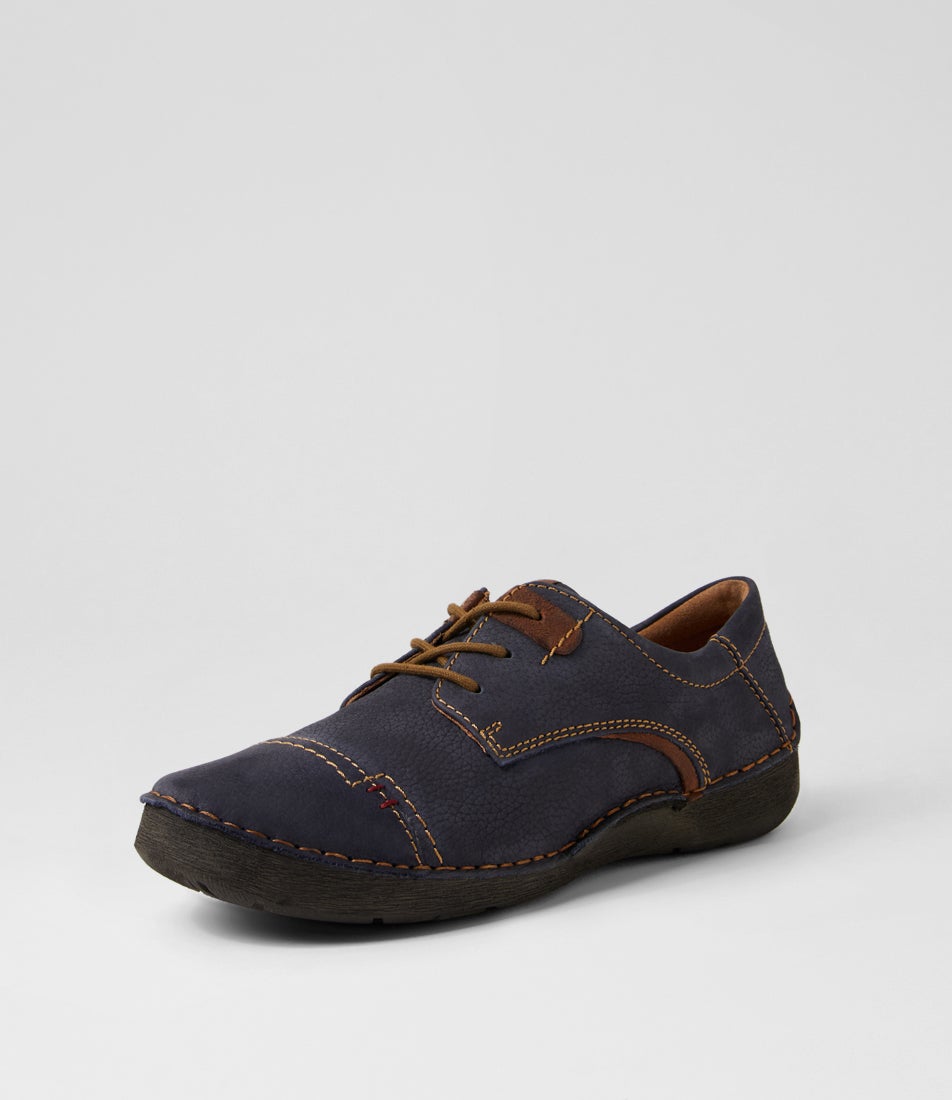 Fergey 41 Ocean Kombi Leather Lace Up Flats