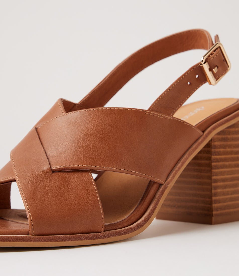 Nesba Chestnut Natural Leather Sandals