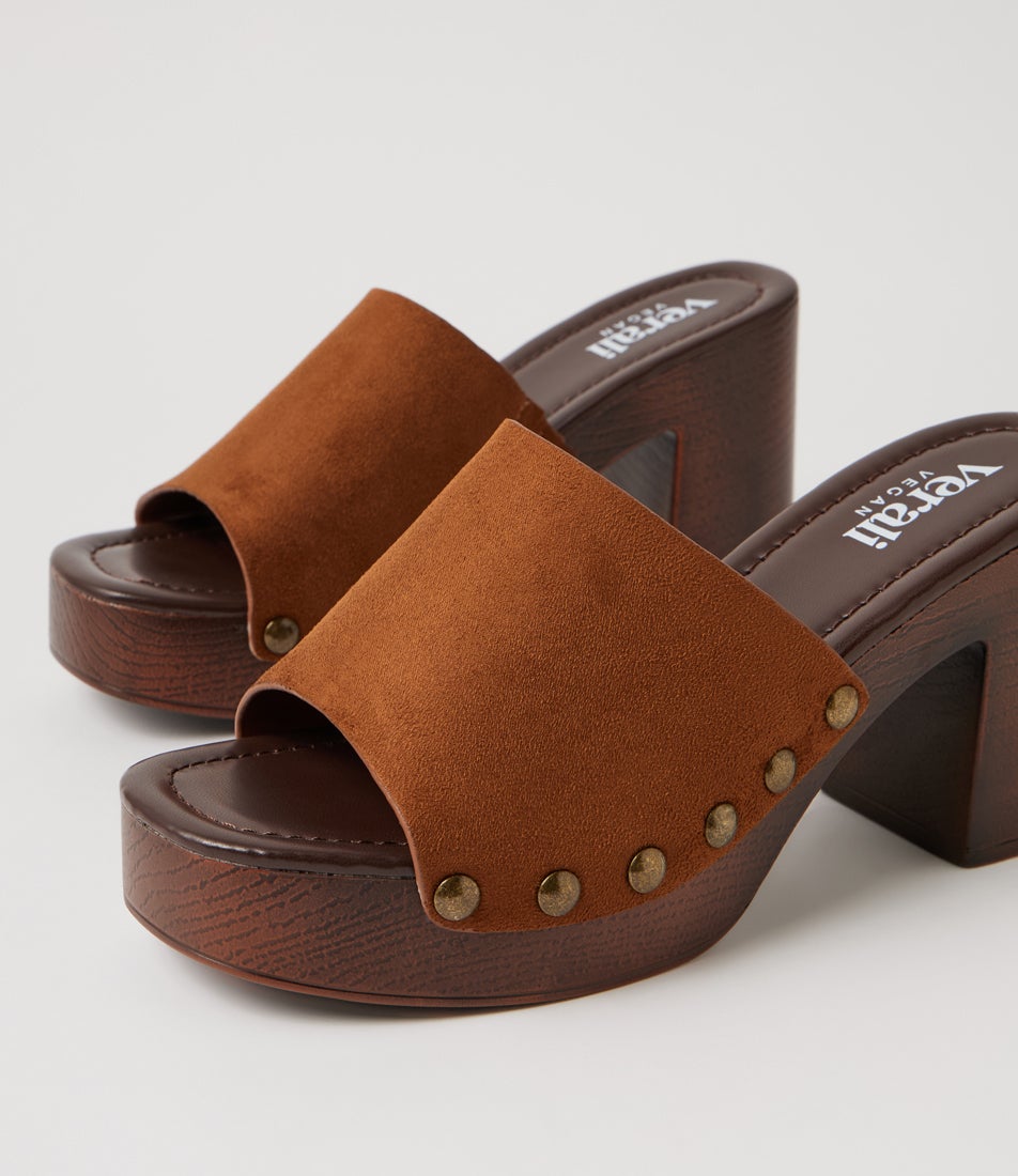 Frankie Chestnut Microsuede Heels
