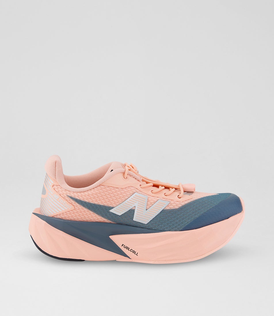 Rebel V5 Junior Pink Lemonade Shadow Blue Mesh Lace Up Sneakers