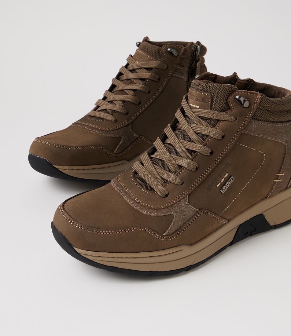Mitchell 55 Taupe Leather Lace Up Boots