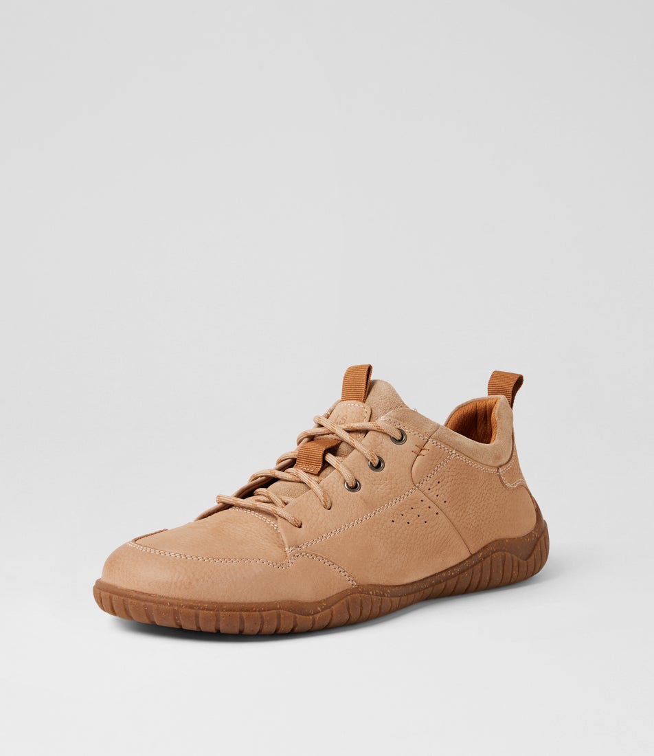 Wallace 02 Beige Leather Lace Up Sneakers