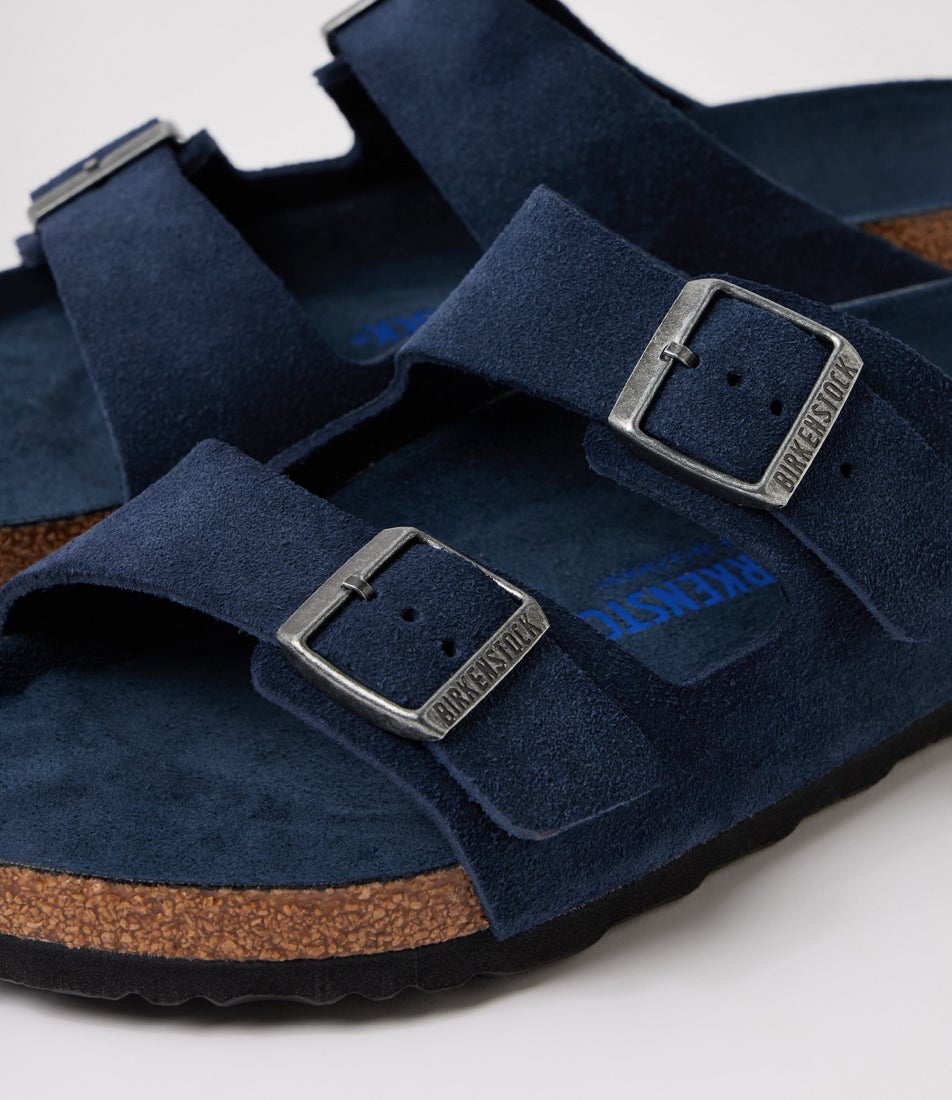 Arizona Soft Footbed Mens New Navy Suede Slides