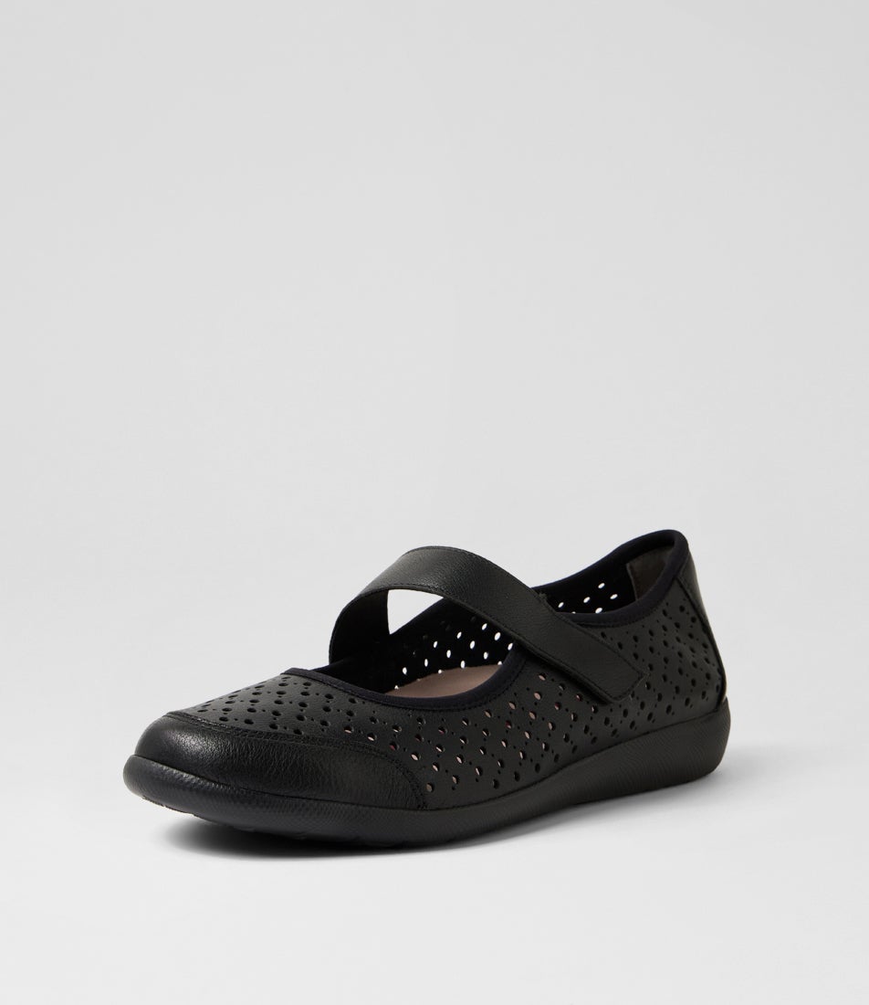 Ursi Xf Black Leather Flat Shoes