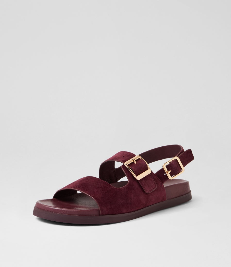 Reminy Burgundy Suede Sandals
