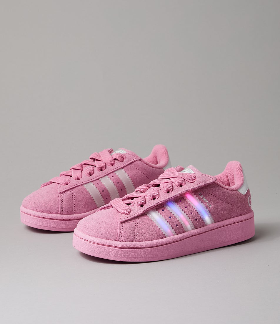 Campus 00 Led Junior Tropic Bloom White Lucid Pink Suede Sneakers