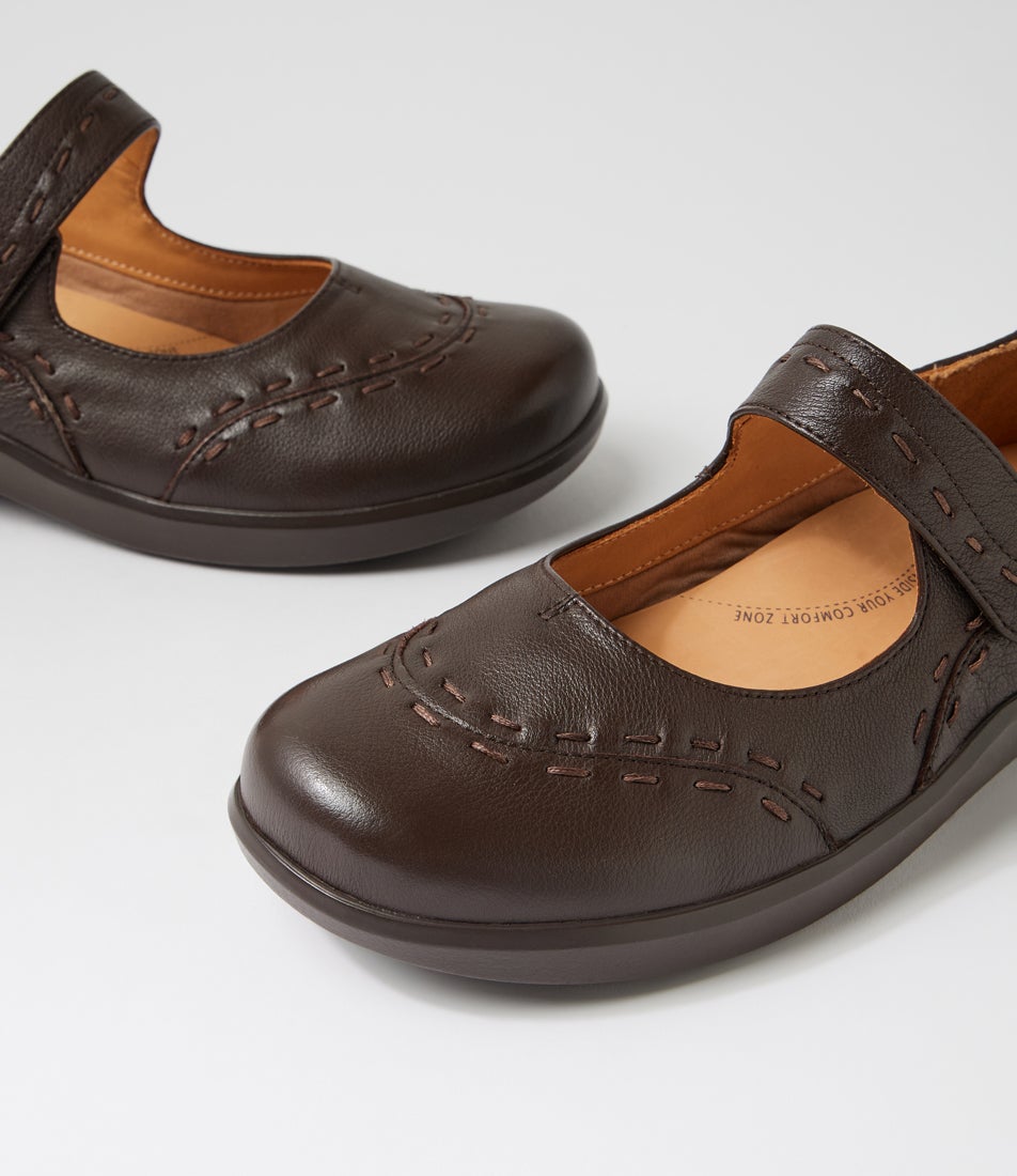 Gummibear W Choc Leather Mary Janes