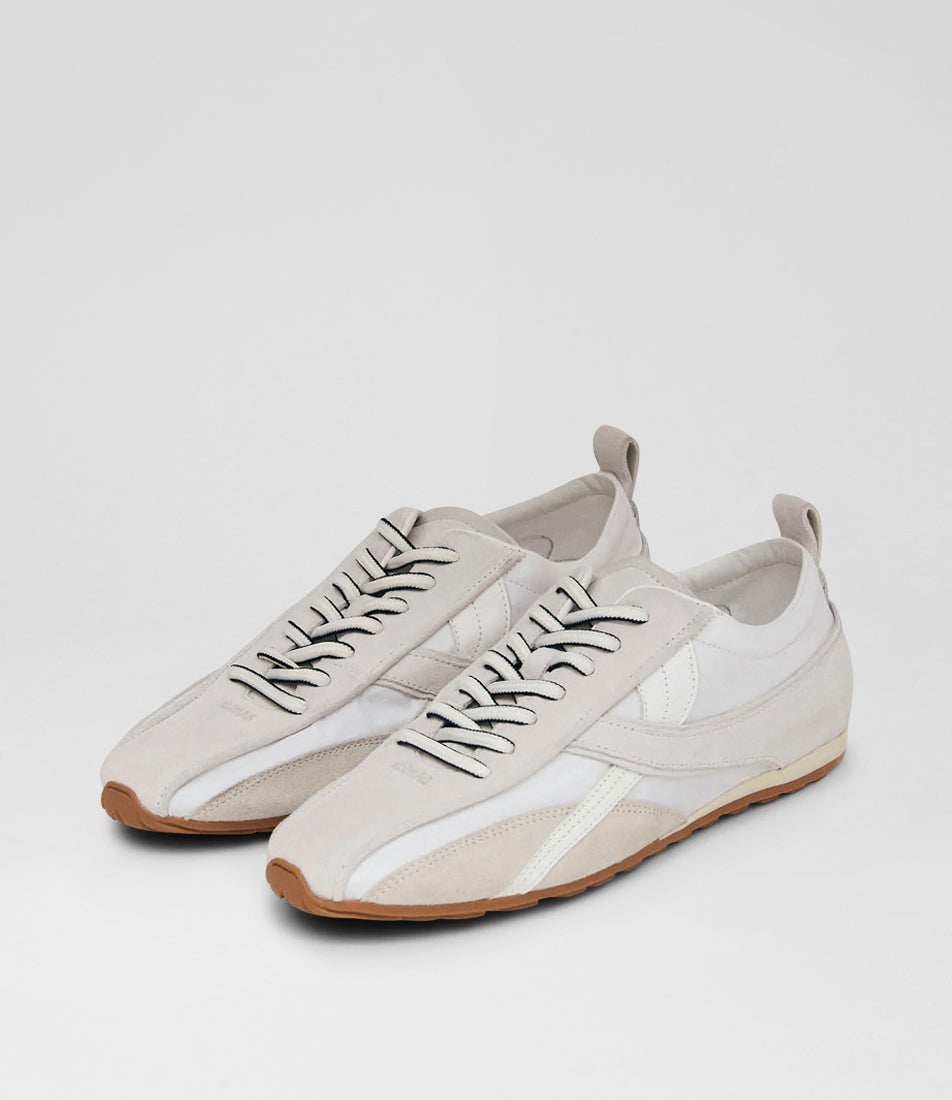 Tb 304 Nylon White Leather Sneakers