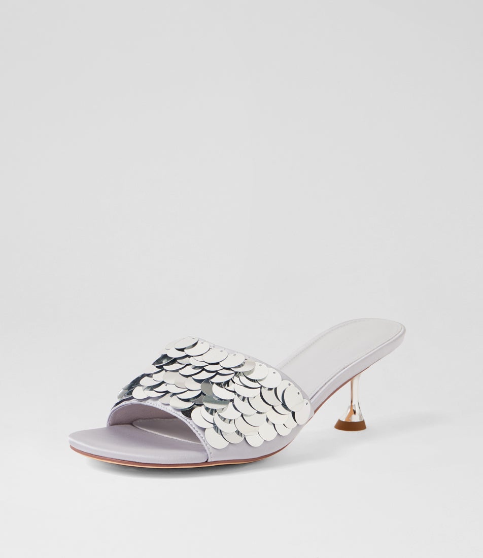 Ampale Silver Sequin Slides