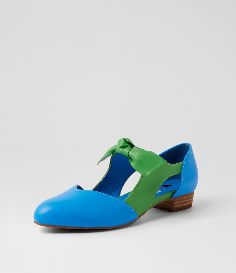 Estella Blue Green Flat Shoes