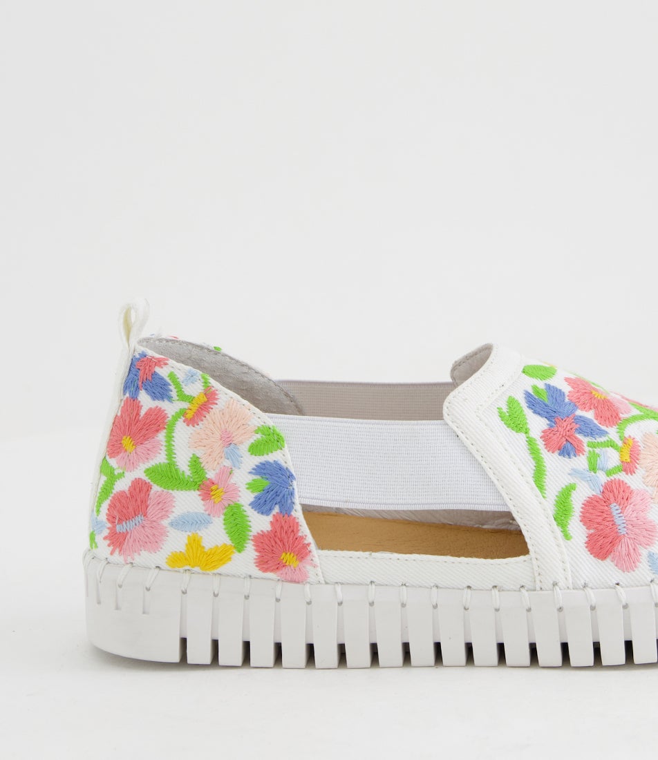 Hassana Ivory Gelato Fabric Loafers