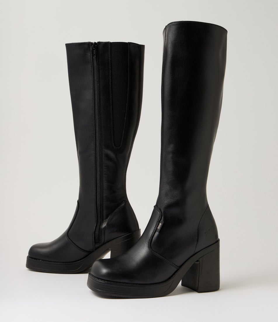 Idaho Black Leather Knee High Boots Idaho Black Leather Knee High Boots