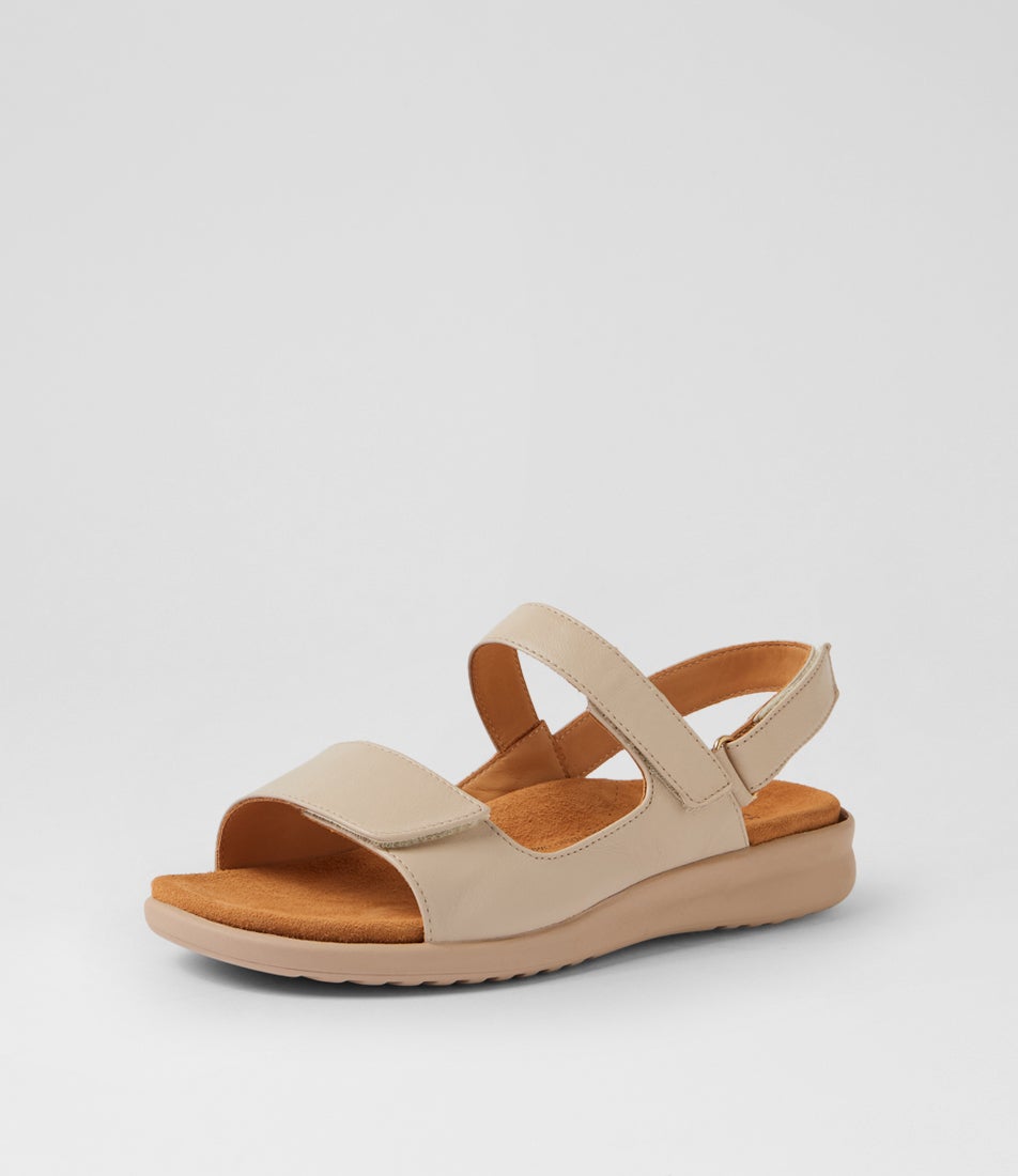 Benji Xw Almond Almond Leather Sandals
