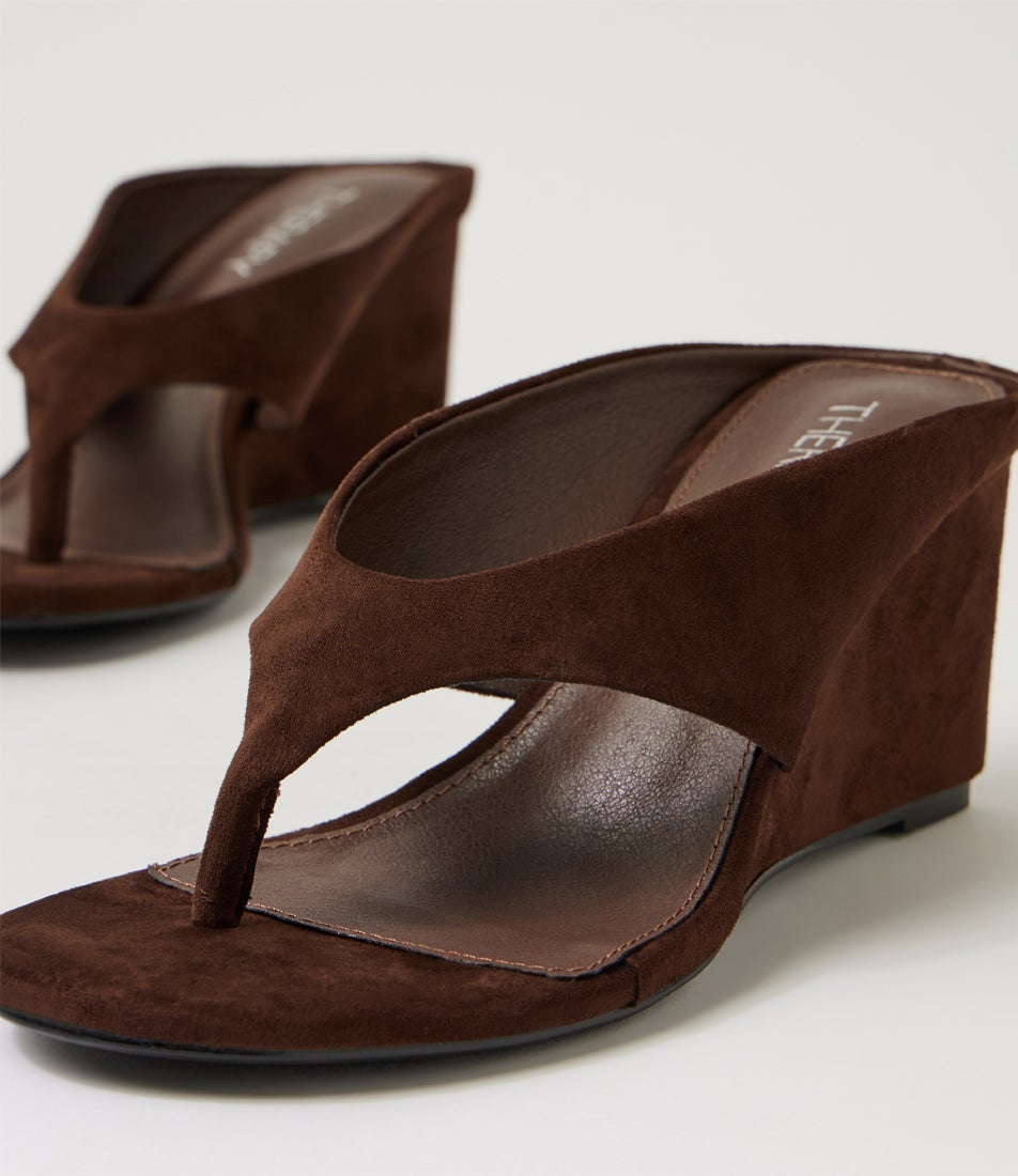 Sera Chocolate Microsuede Sandals