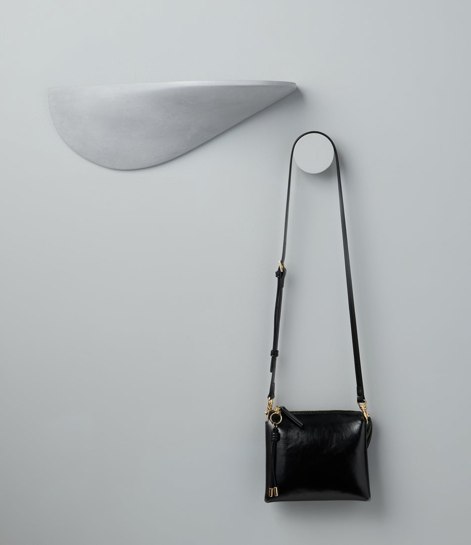 Pauloa Black Leather Cross Body Bag