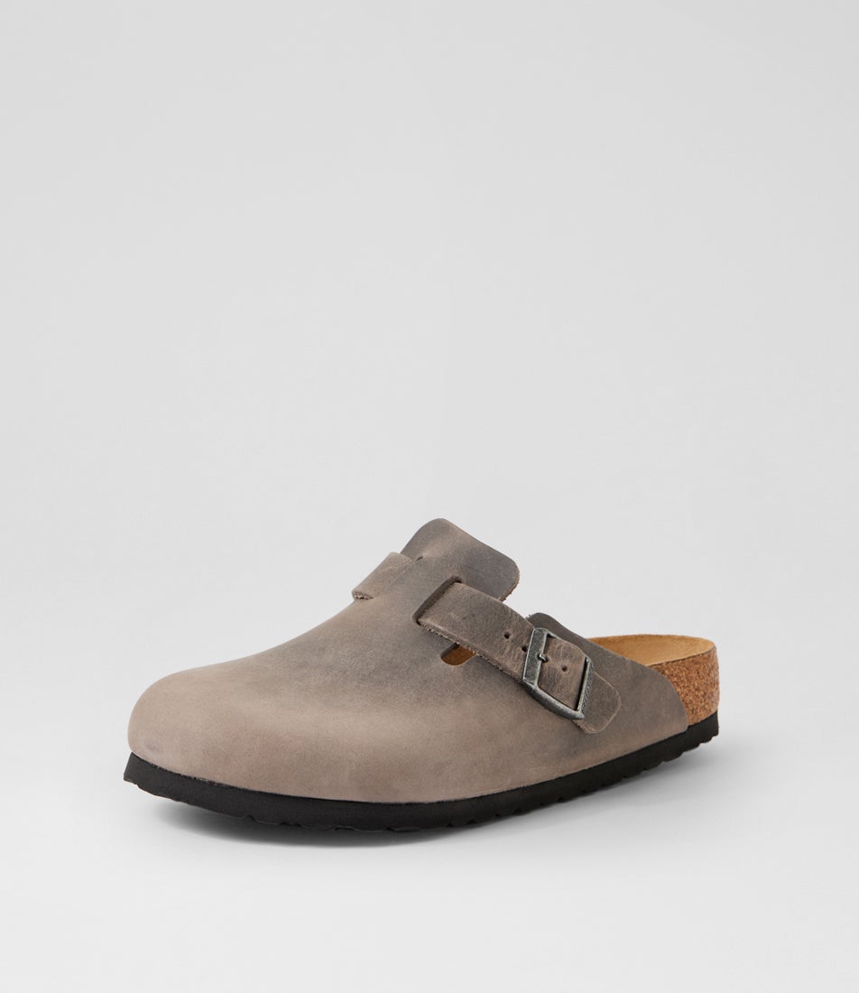 Boston Soft Footbed Iron Oiled Leather Flat Shoes