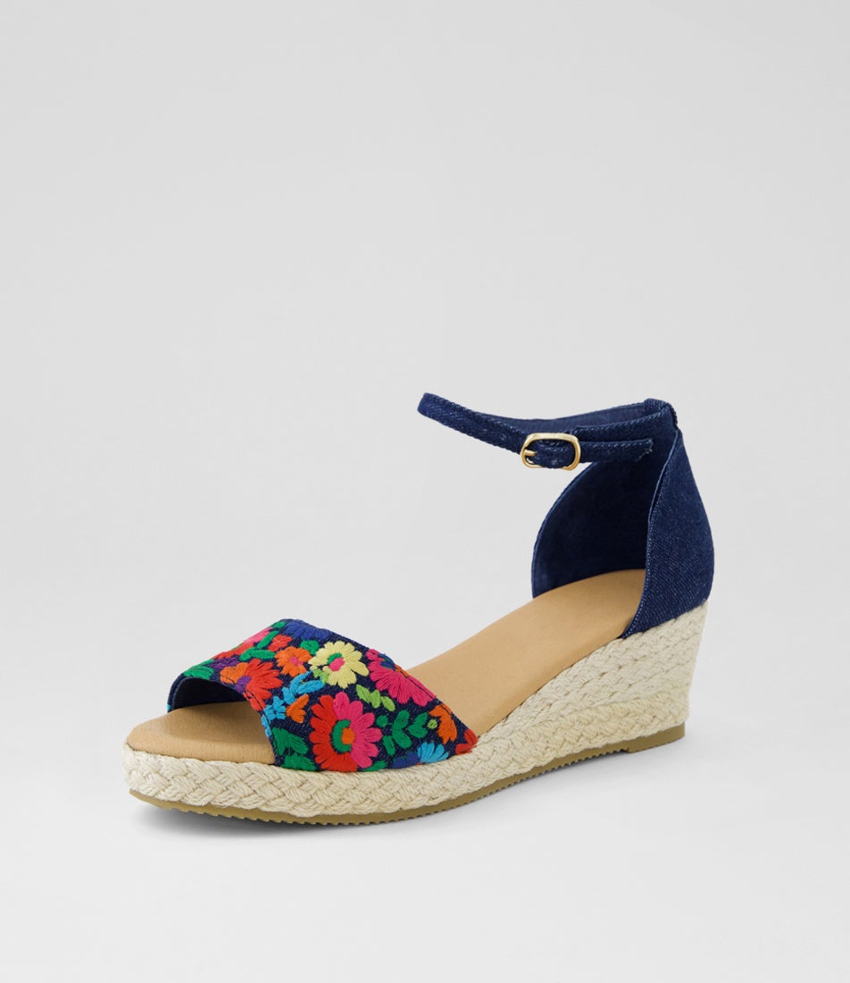 Slopey Bright Navy Multi Sandals