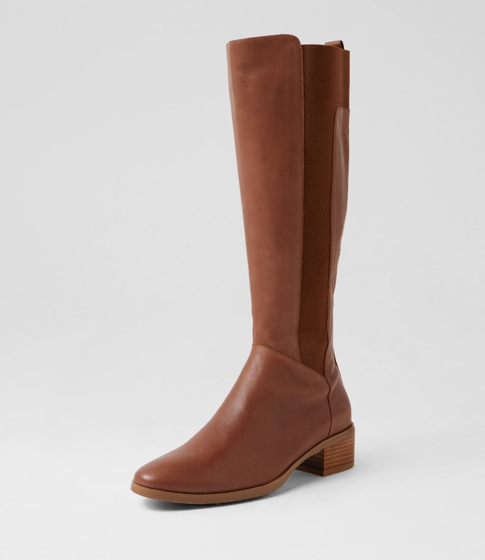 Tamada New Cognac Leather Knee High Boots