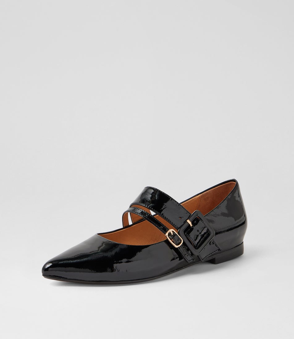 Yexa Black Patent Leather Mary Janes
