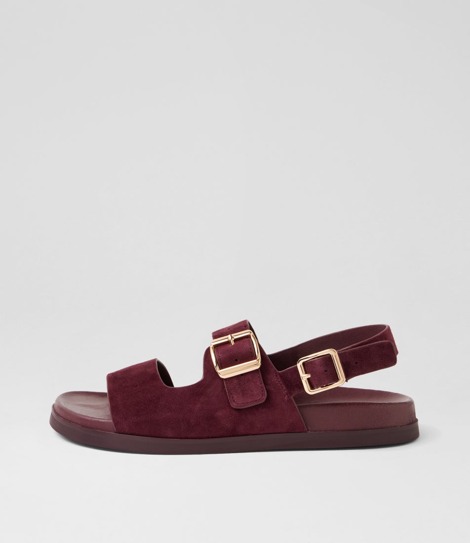 Reminy Burgundy Suede Sandals