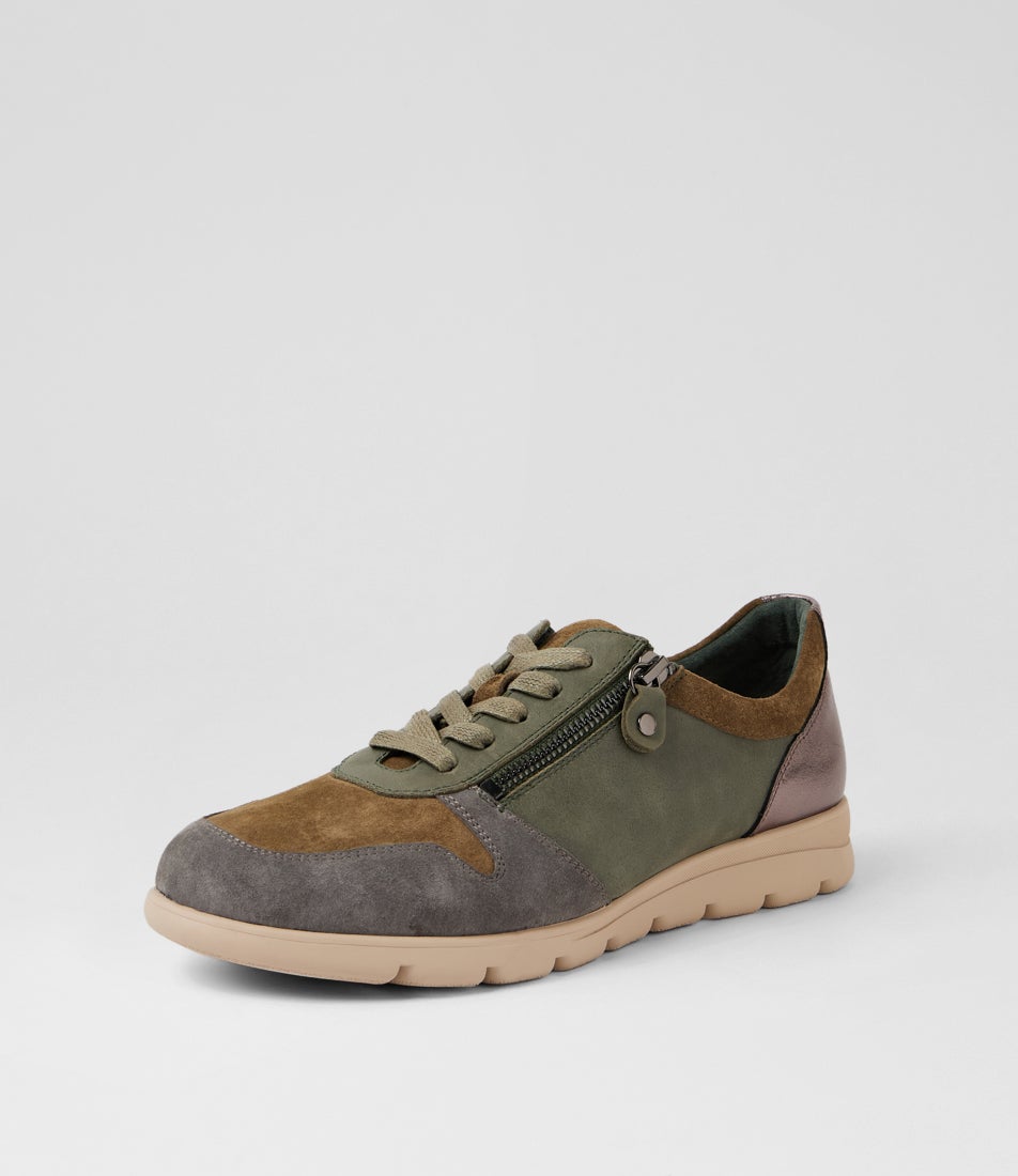 Beaumont Olive Pewter Multi Sneakers