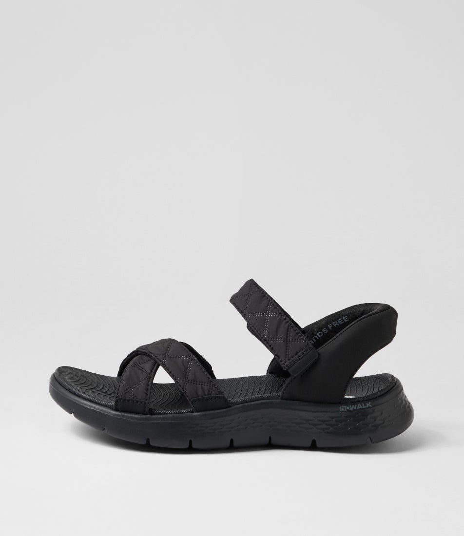 Go Walk Flex Sandal Kaia Black Fabric Sandals