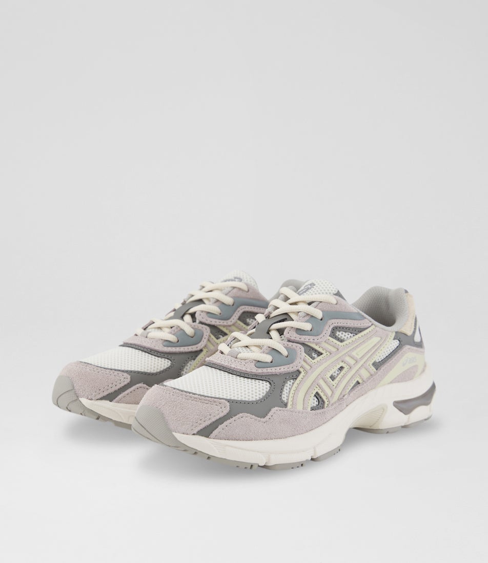Gel Nyc Youth Cream Oyster Grey Microsuede Sneakers