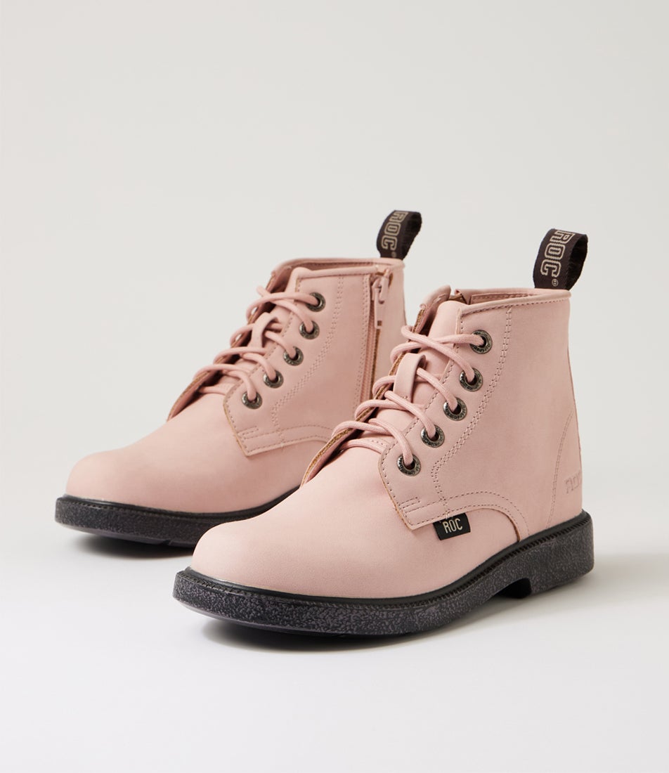 Joff Youth Pink Buff Ankle Boots