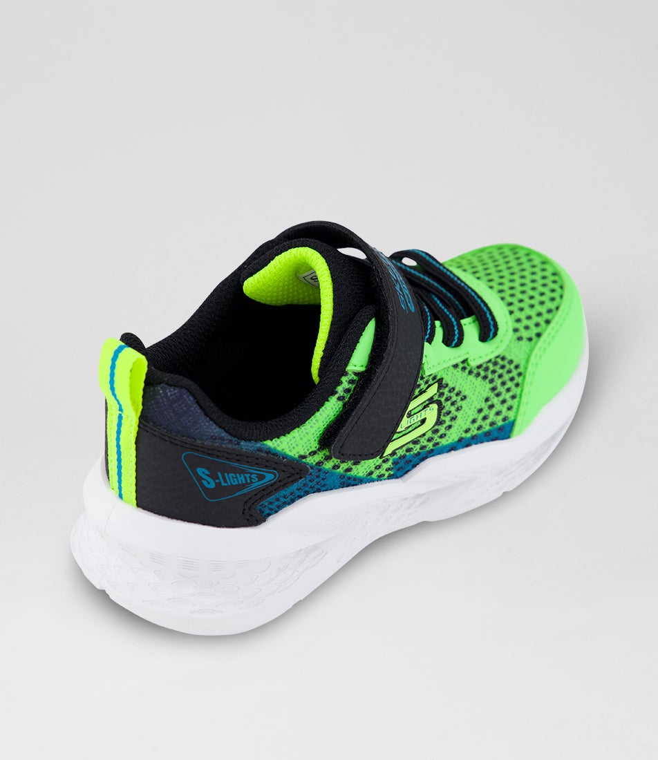 Meteor Lights 2 Toddler Lime Black Mesh Sneakers