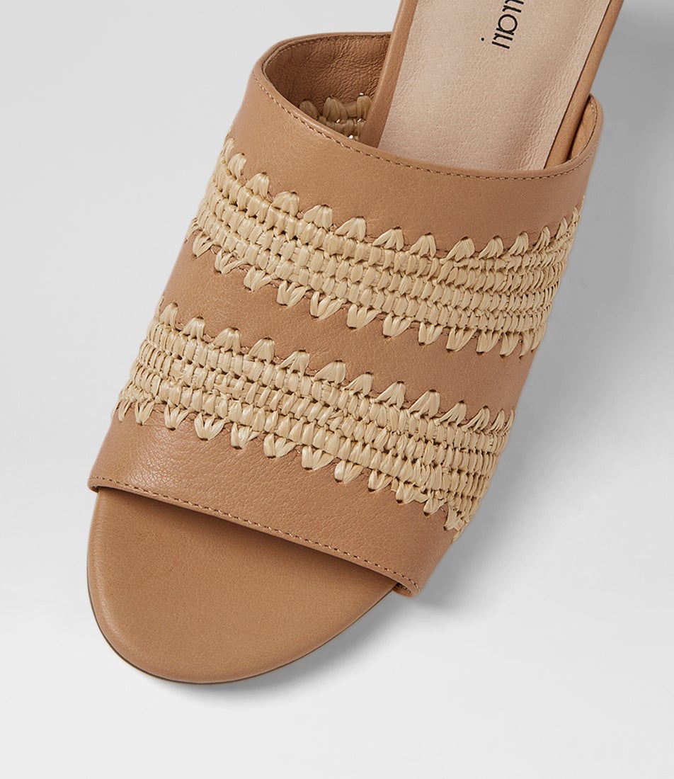 Issey Tan Natural Leather Wedges