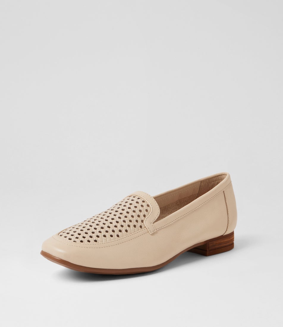 Tillis Cream Leather Flat Shoes