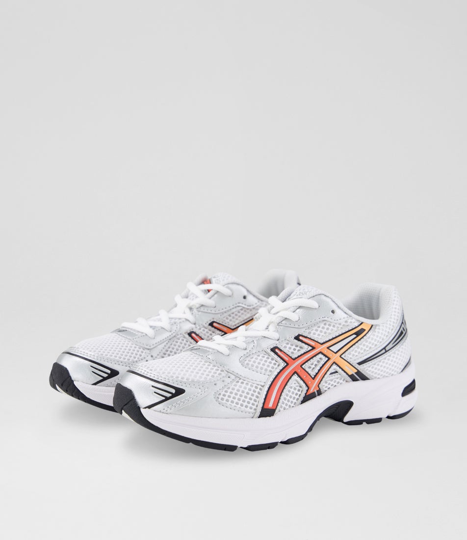 Gel 1130 Youth White Red Snapper Fabric Sneakers